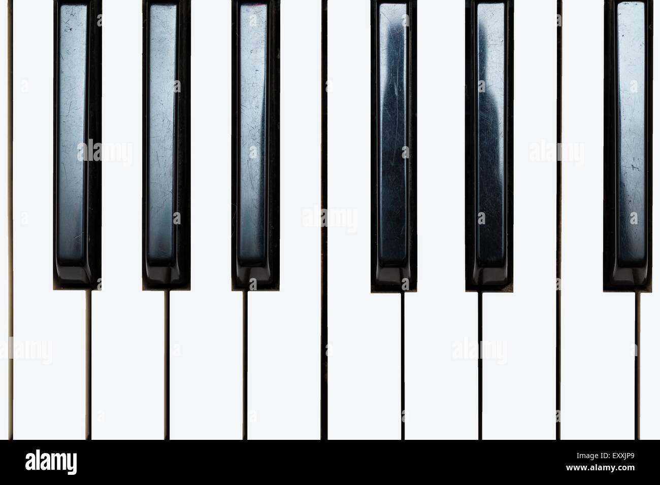 Nahaufnahme der Tastatur Synthetizer. Abstrakte Hintergrundmusik. Stockfoto
