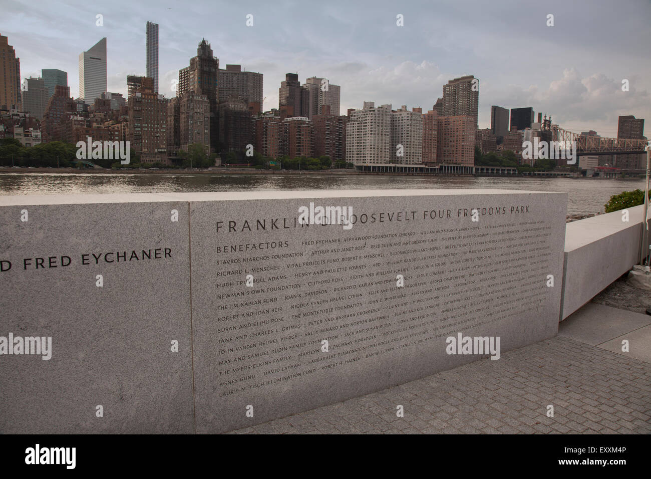 Franklin D. Roosevelt vier Freiheiten Park in New York City Stockfoto