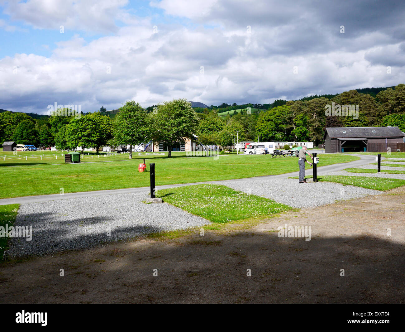 Blair Castle Campingplatz, Blair Atholl, Pitlochry, Perthshire, Schottland, UK. Stockfoto