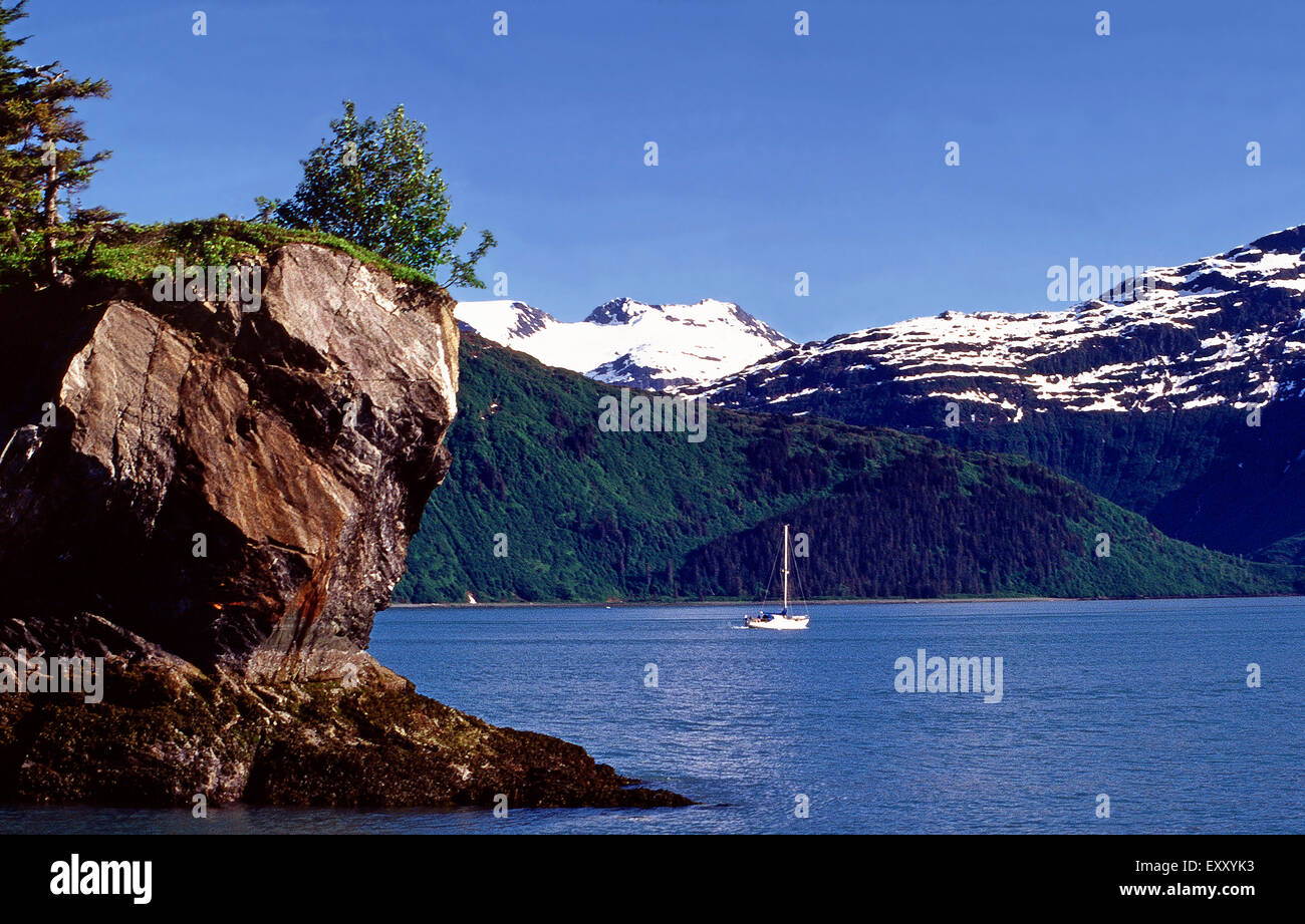 Segeln im Prinz-William-Sund in Alaska Stockfoto