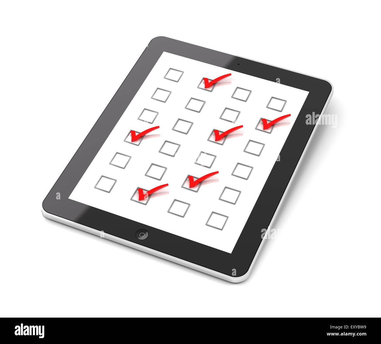 Generische Tablet-PC mit Checkboxen Stockfoto
