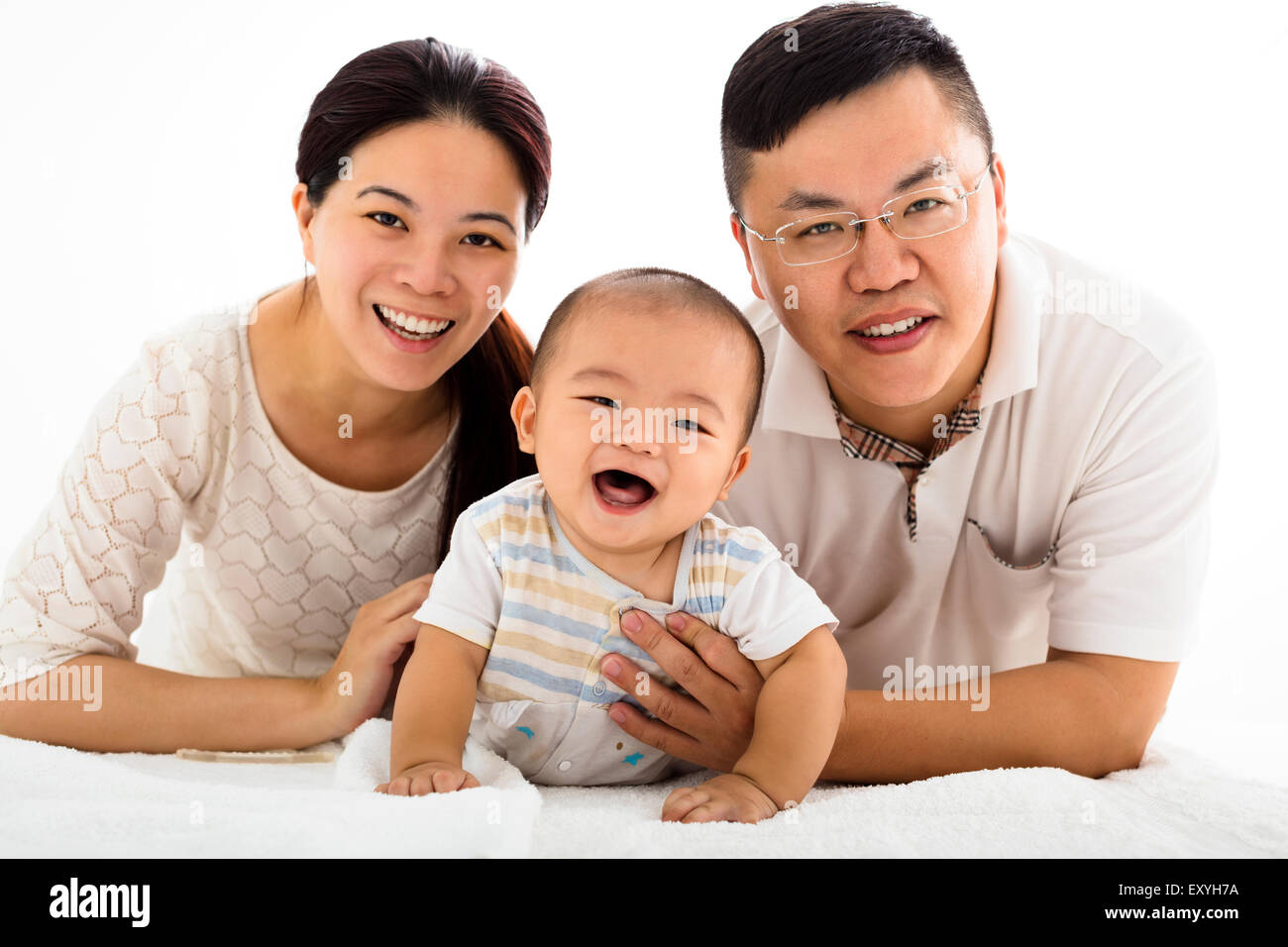 glückliche Familie mit lächelnden Baby boy Stockfoto
