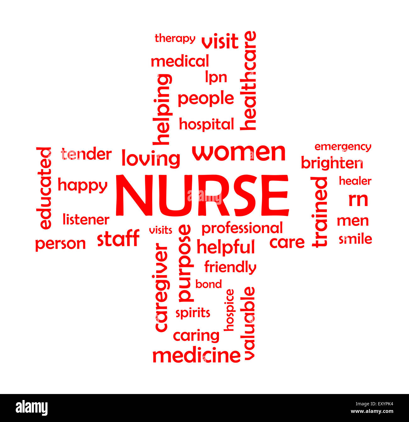 Krankenschwester-Wortwolke Konzept Stockfoto