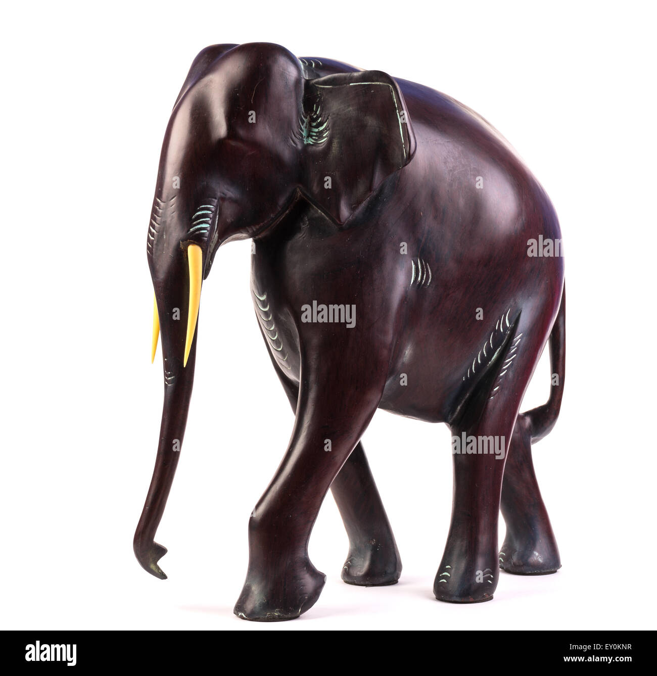 Hölzerner Elefant Figur aus Thailand Stockfoto