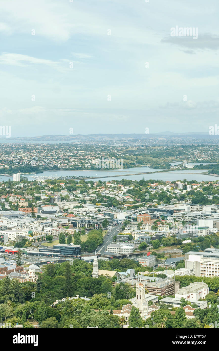 Blick auf Auckland in Neuseeland vom skytower Stockfoto