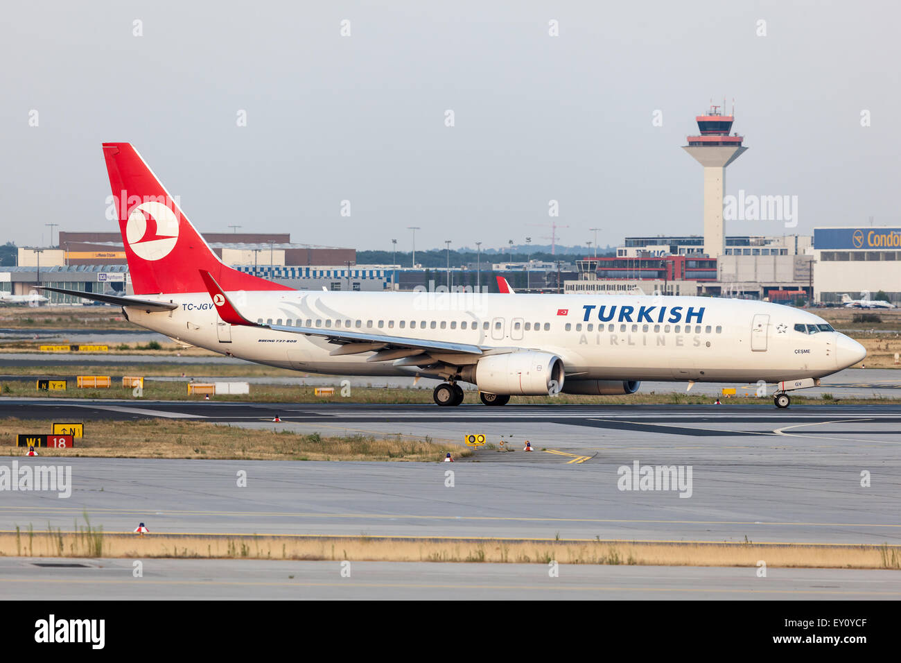 Boeing 737 800 Der Turkish Airlines Bereit Fur Ausziehen Am