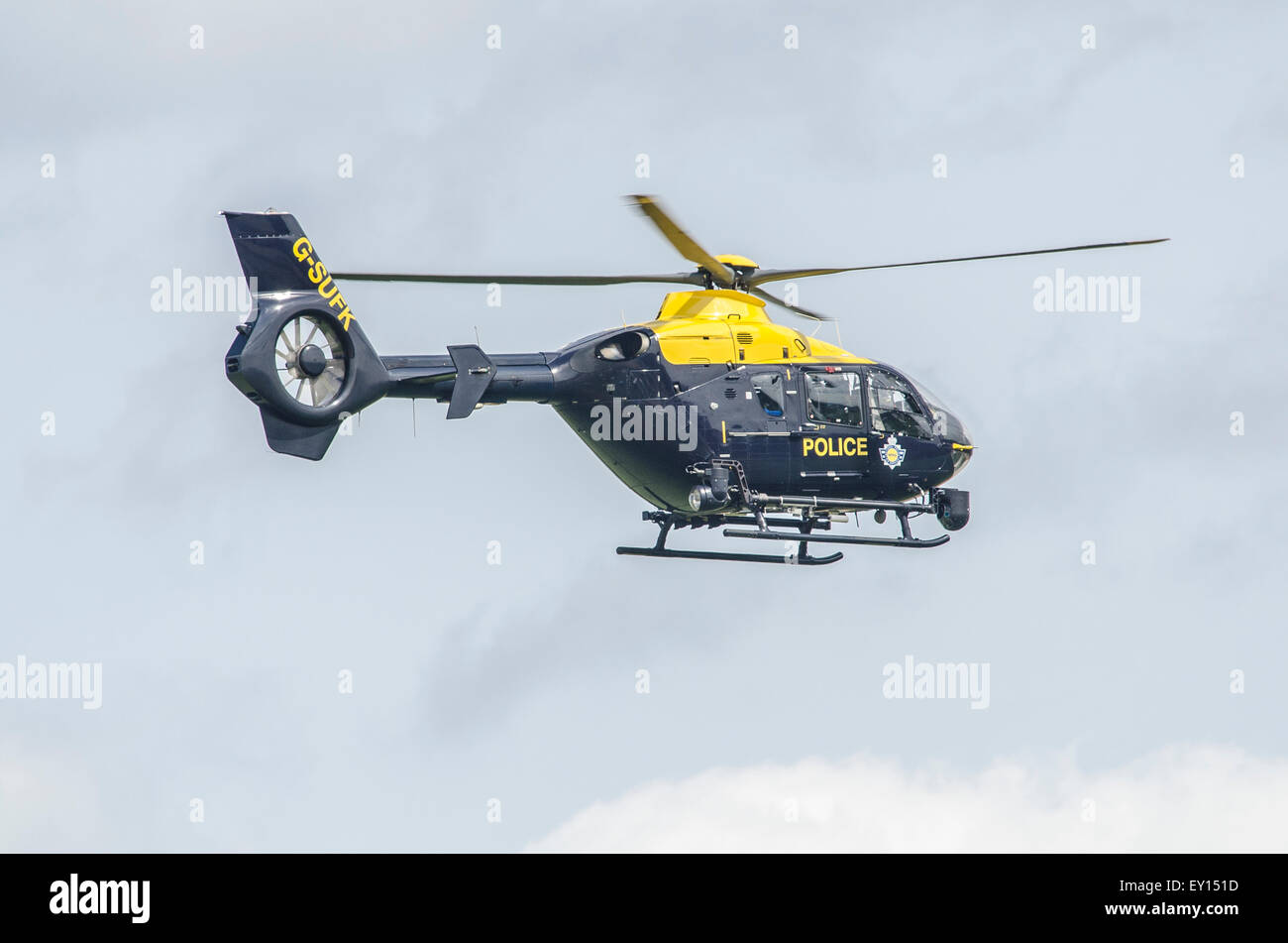 Polizei Hubschrauber Eurocopter EC135P2 G-SUFK Stockfoto