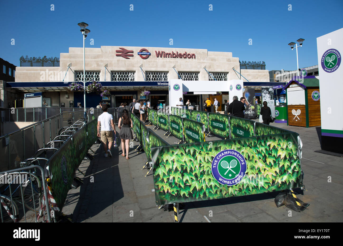 Wimbledon Tennis Turnier Bahnhof Stockfoto