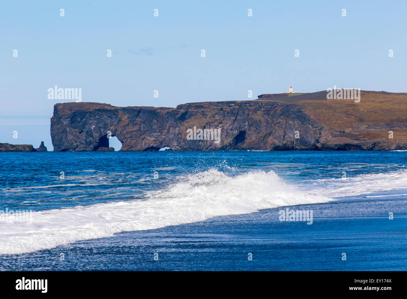 Reynishverfisvegur Island Black Sand Beach. Vik-Island Stockfoto
