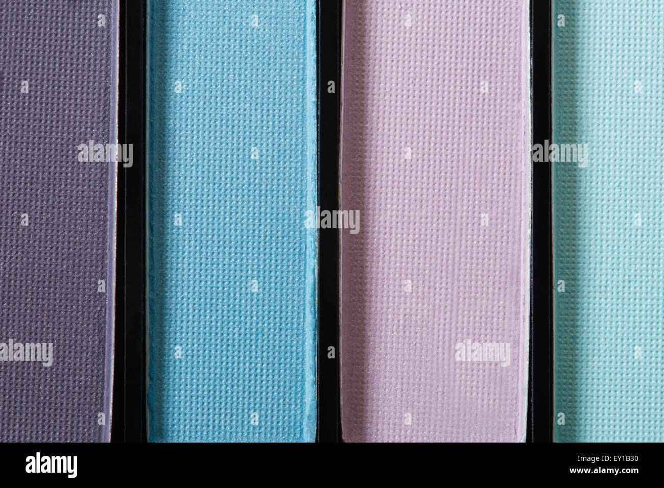 Kühle Farbe Lidschatten Paletten Textur-Hintergrund Stockfoto