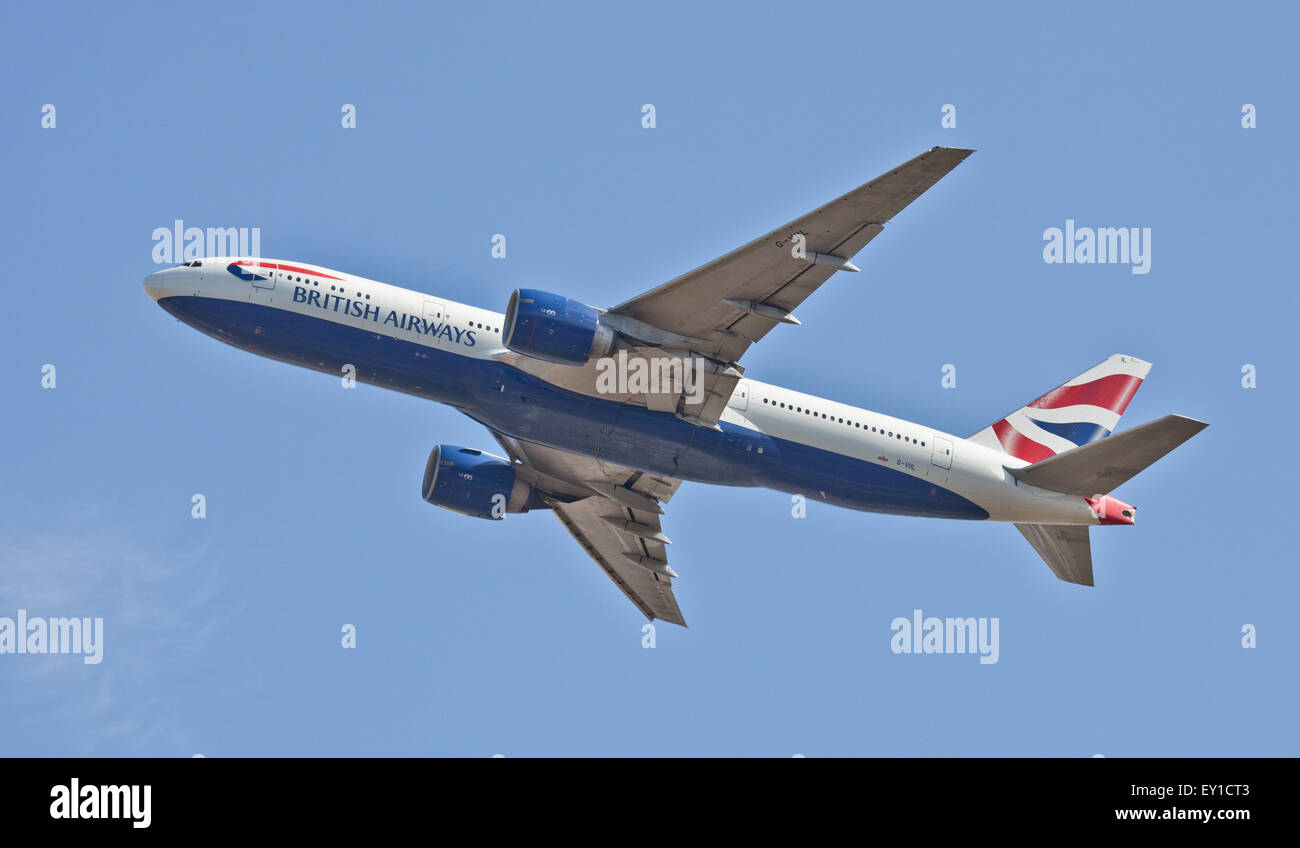 British Airways Boeing 777 G-VIIL vom Flughafen London-Heathrow LHR Stockfoto