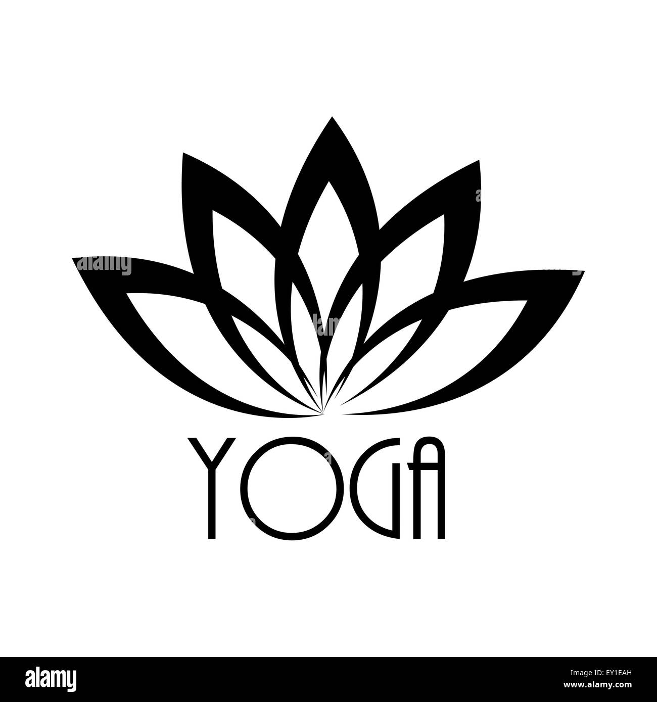 Lotus Flower Zeichen für Wellness und Yoga. Vektor-Illustratio Stock Vektor