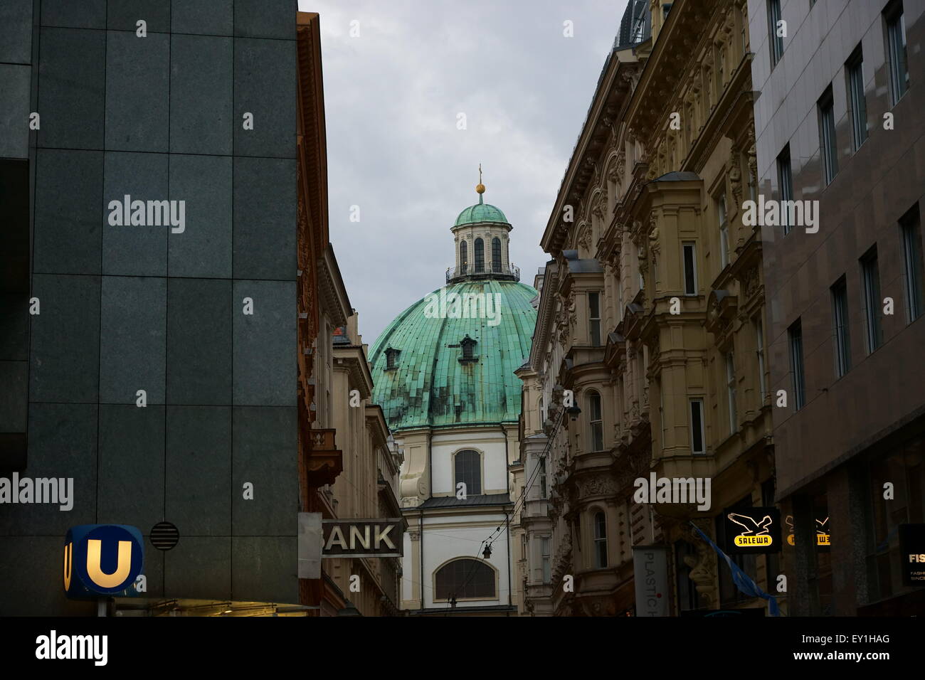 Wien-Österreich-Straßen-Gebäude Stockfoto