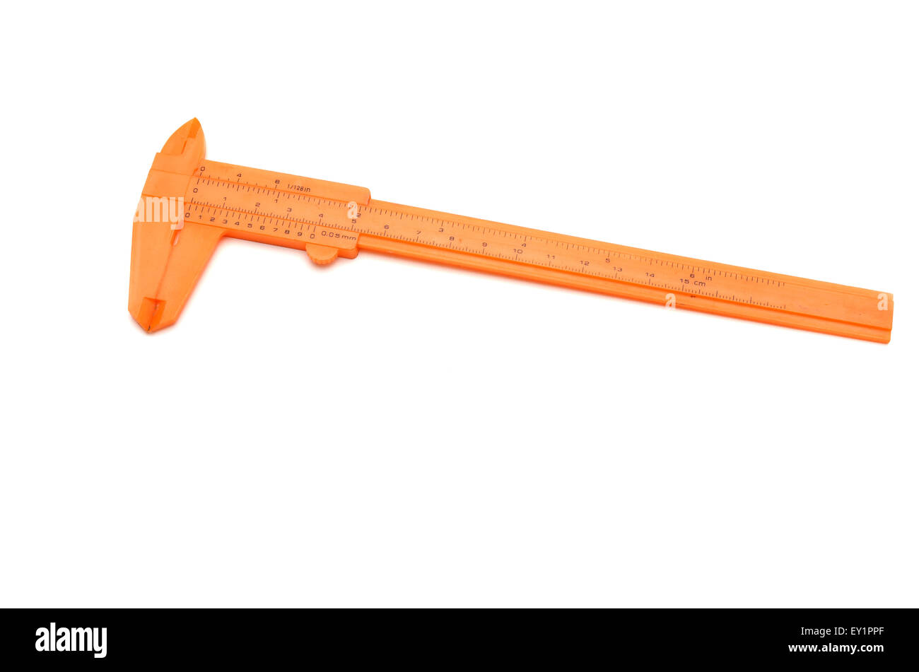 Vernier Bremssattel isoliert auf weißem Hintergrund Stockfoto