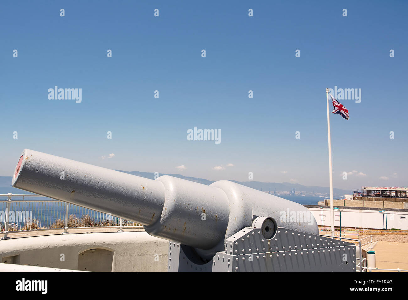 Kanone auf Europa Point in Gibraltar (UK) Stockfoto