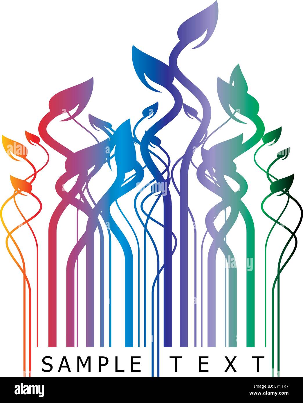 Floral Barcode - Vektor-illustration Stock Vektor