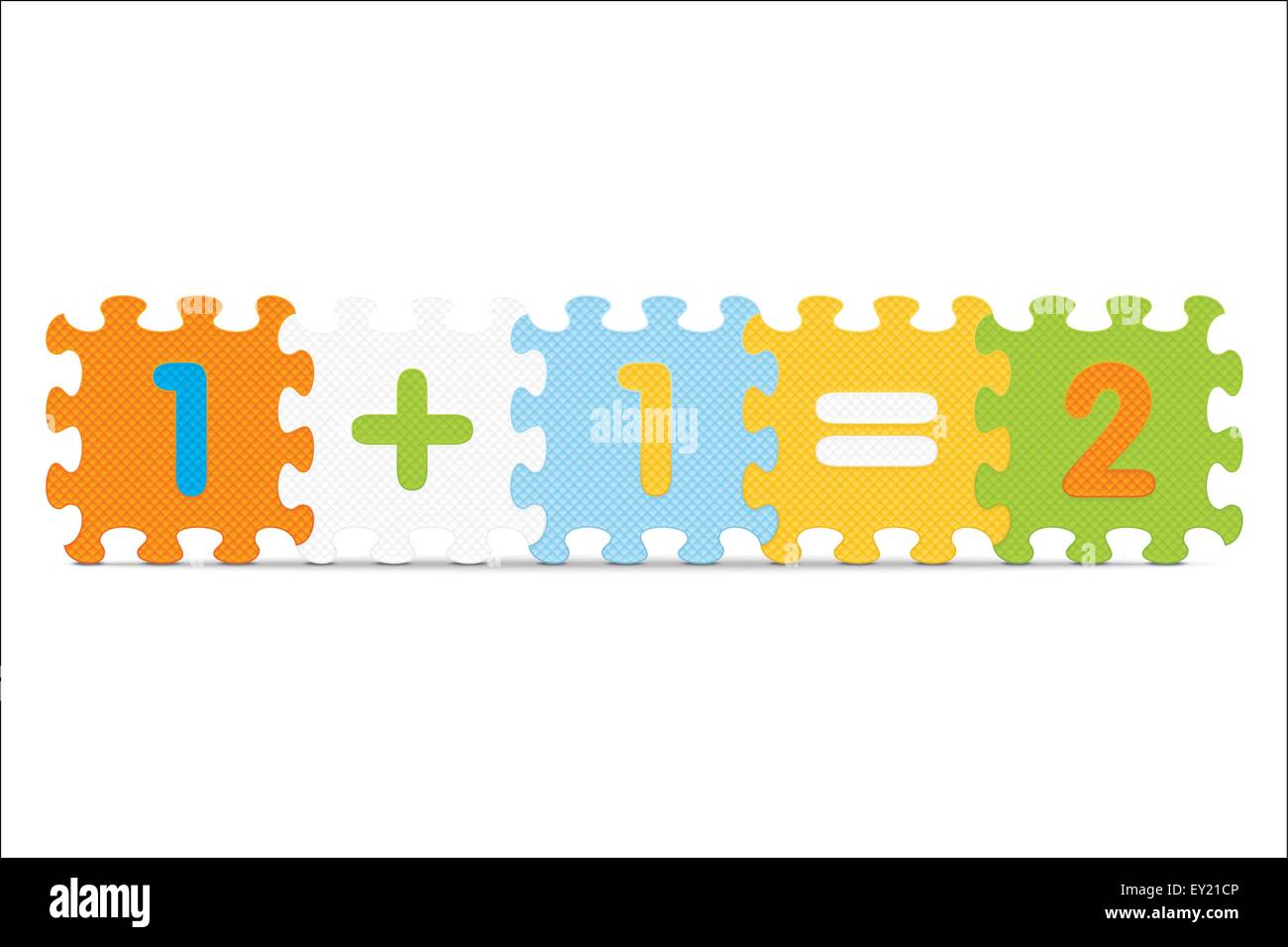 "1 + 1 = 2' geschrieben mit Alphabet Puzzle - Vektor-Illustration Stock Vektor