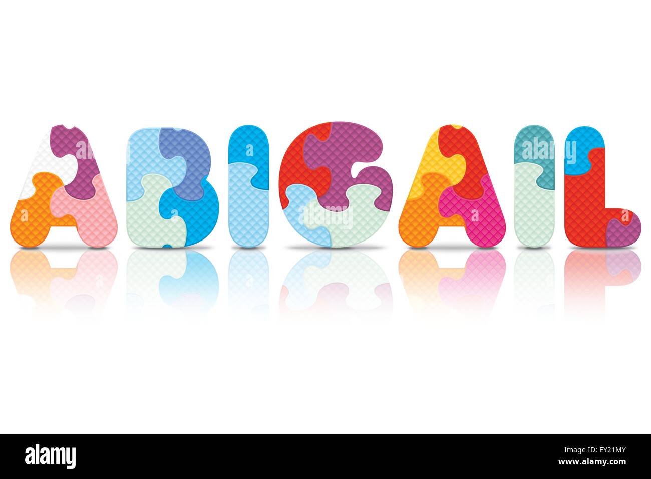 ABIGAIL geschrieben mit Alphabet Puzzle - Vektor-illustration Stock Vektor