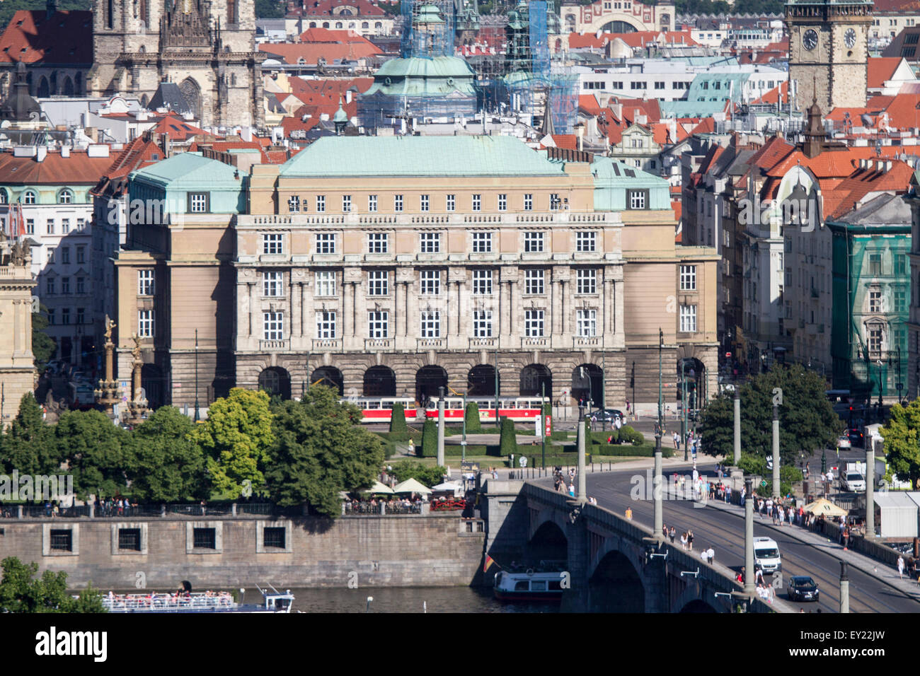 Luftaufnahme der Karls-Universität, Prag, Tschechische Republik. Stockfoto
