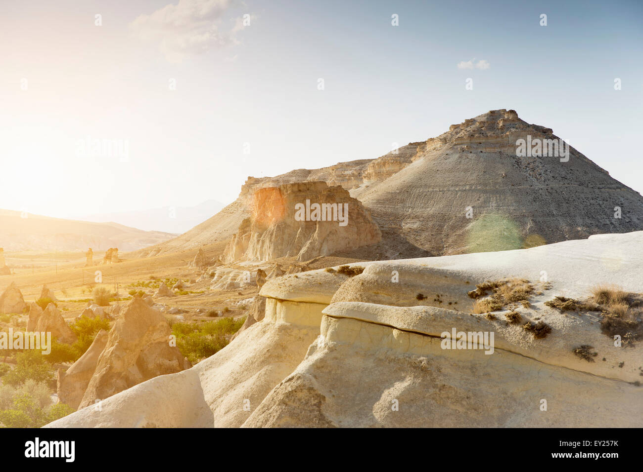 Blick auf Fels-Formationen, Kappadokien, Anatolien, Türkei Stockfoto
