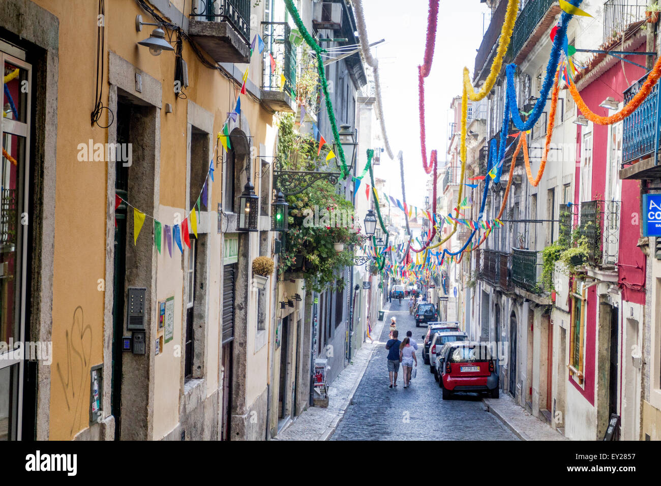 Straßen von Barrio Alto, Lissabon, Portugal Stockfoto