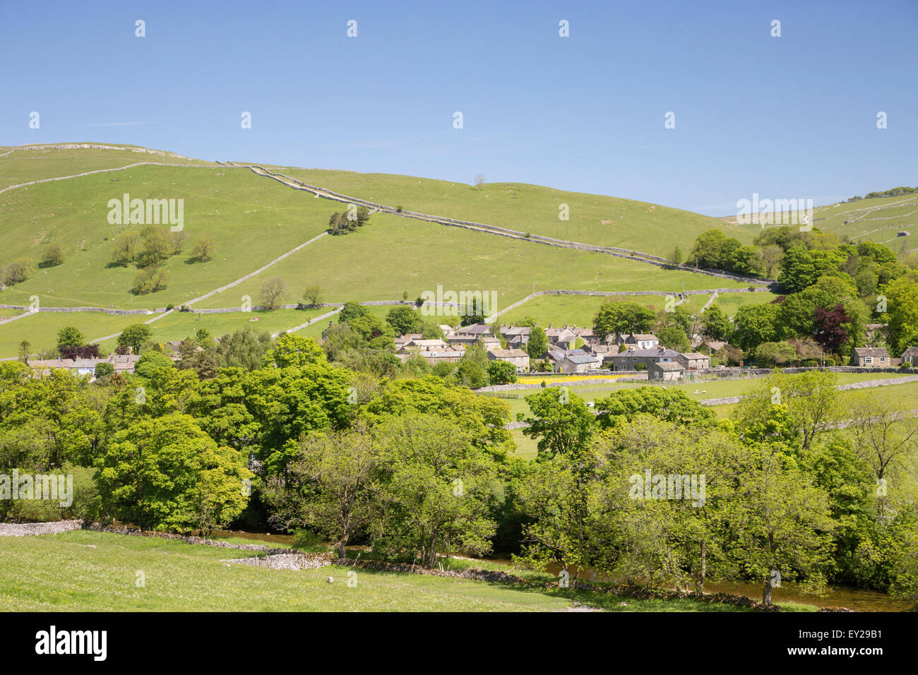 Das Dorf Kettlewell in Yorkshire Dales National Park, North Yorkshire, England, Großbritannien Stockfoto