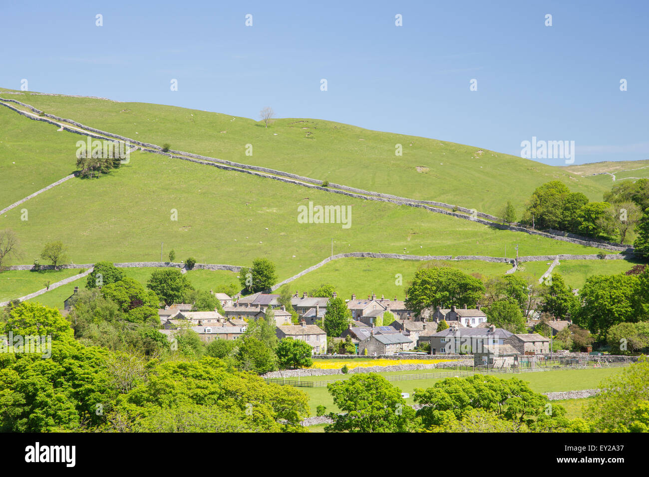 Das Dorf Kettlewell in Wharfdale, Yorkshire Dales National Park, North Yorkshire, England, UK Stockfoto
