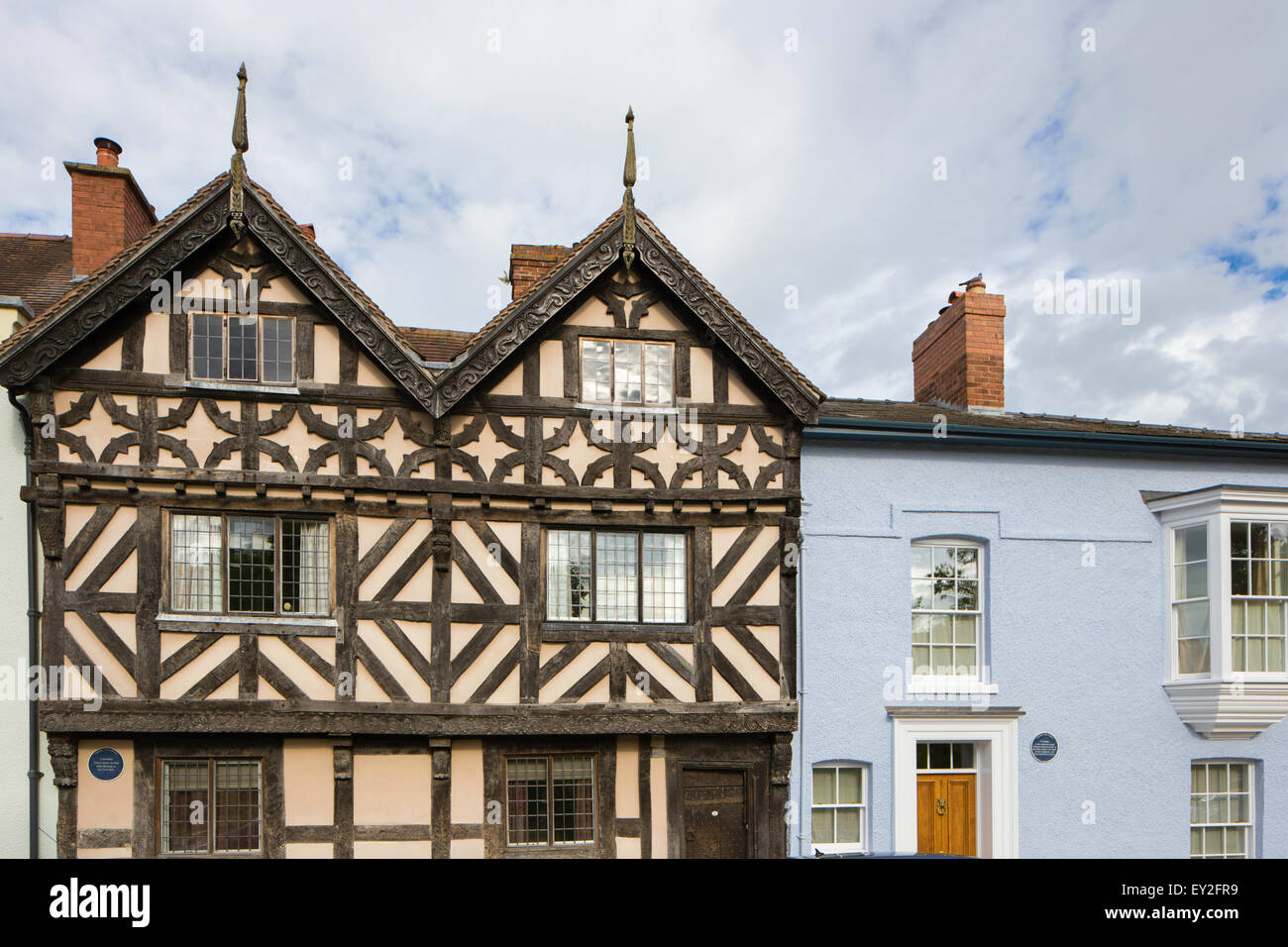 Die Architektur des Ludlow Gebäude, Shropshire, England, UK Stockfoto