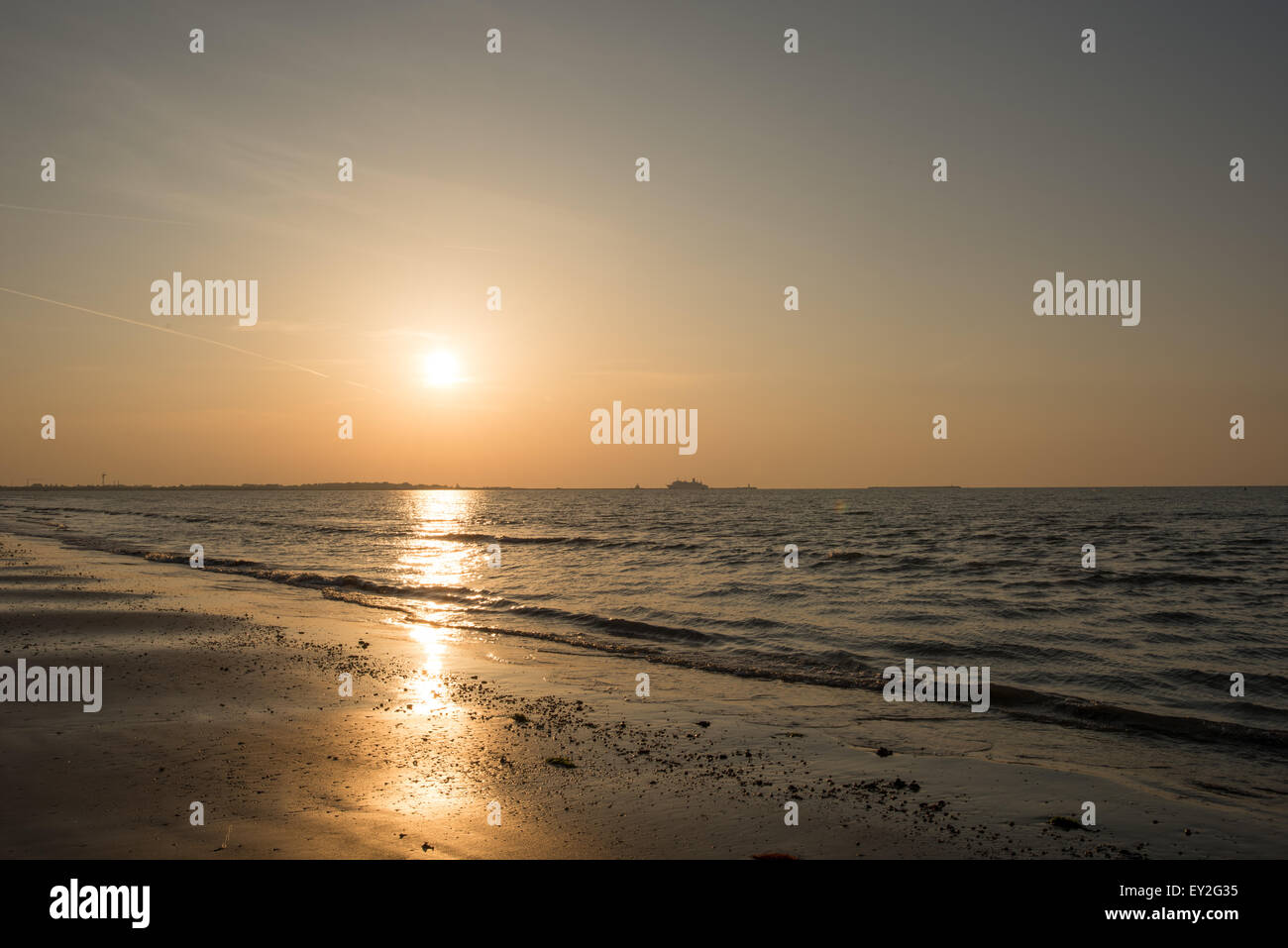 Strand Lido Venedig Sunrise Italien Mai 18. 2015 Stockfoto