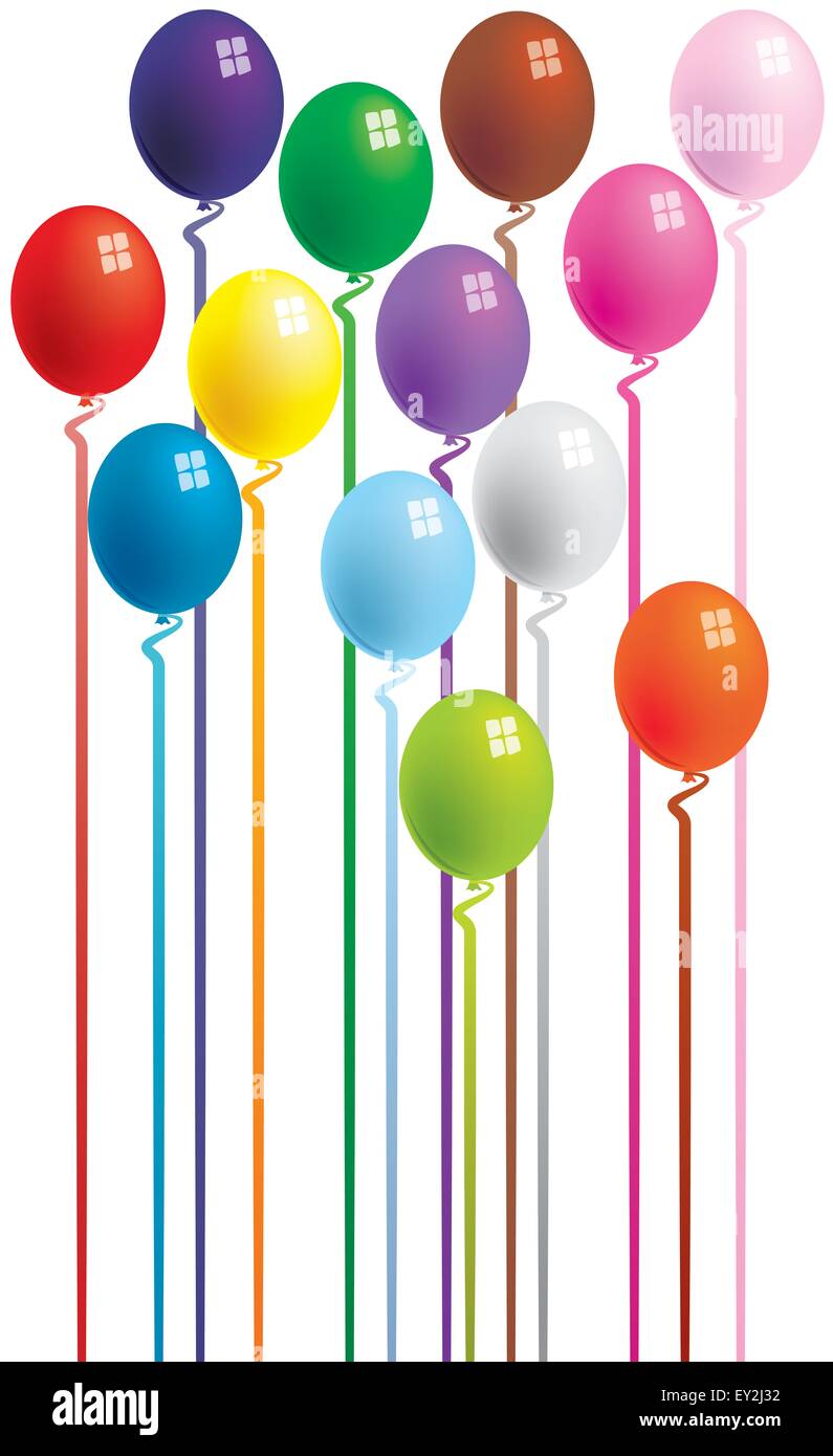 Party Luftballons alles Gute zum Geburtstagskarte Stockfoto