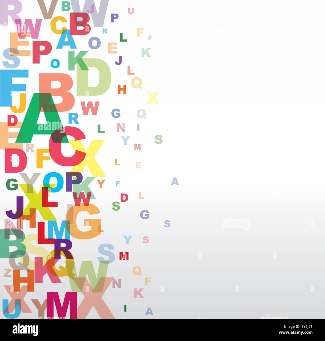 Bunte Buchstaben Karte Stockfoto