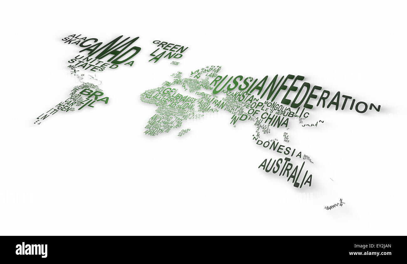 3D World Map Stockfoto