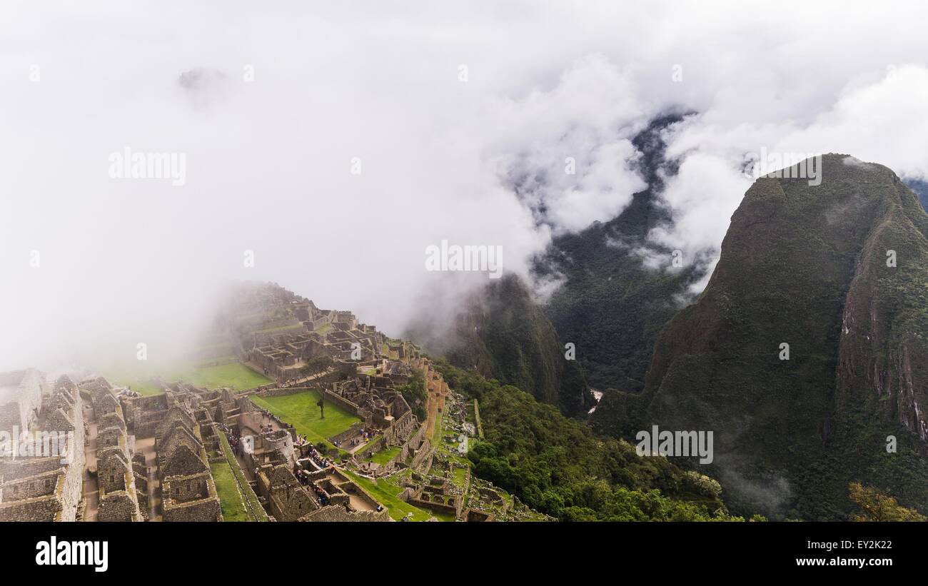 die berühmte Inka-Ruinen von Machu Picchu in peru Stockfoto