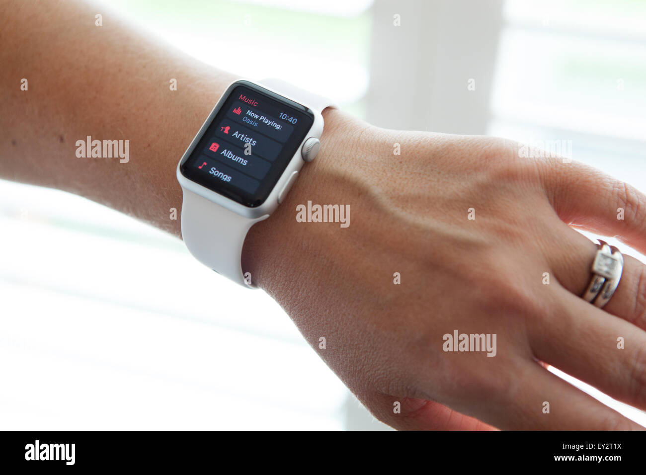 Apple Watch Anzeigen von iTunes. Stockfoto