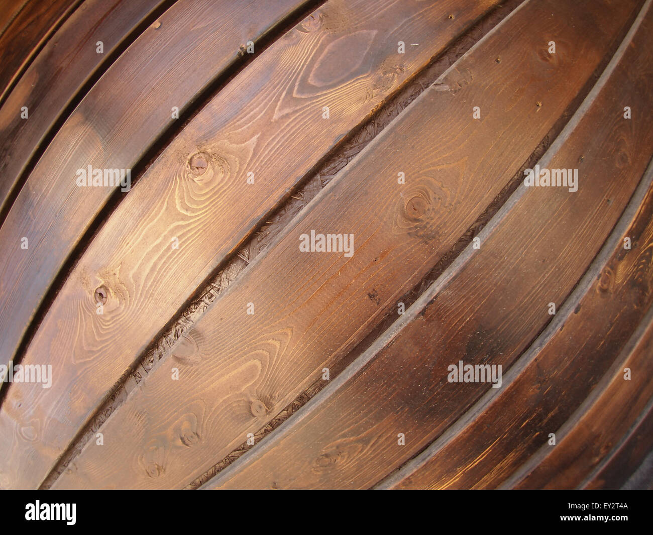 Braun Wand aus Holzbrettern mit fisheye Weitwinkel Stockfoto