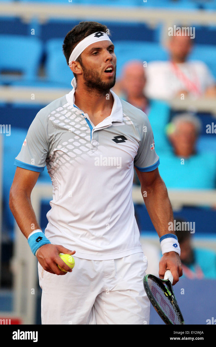 Umag, Kroatien. 20. Juli 2015. (Tschechische Republik) Jiri Vesely während der Singles Match ATP 26. Konzum Croatia Open Umag Turnier im Stadion Stella Maris, am 20. Juli 2015 in Umag. Bildnachweis: Andrea Spinelli/Alamy Live-Nachrichten Stockfoto