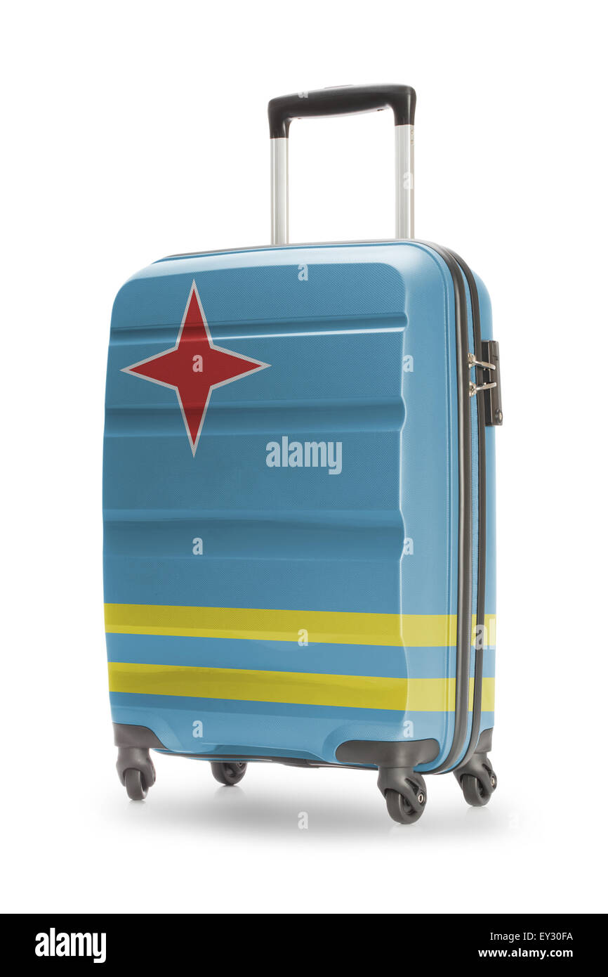Koffer, lackiert in Nationalflagge - Aruba Stockfoto