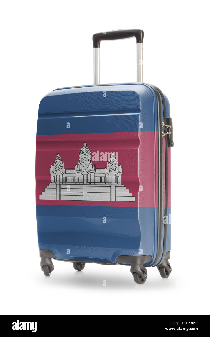 Koffer, lackiert in Nationalflagge - Kambodscha Stockfoto