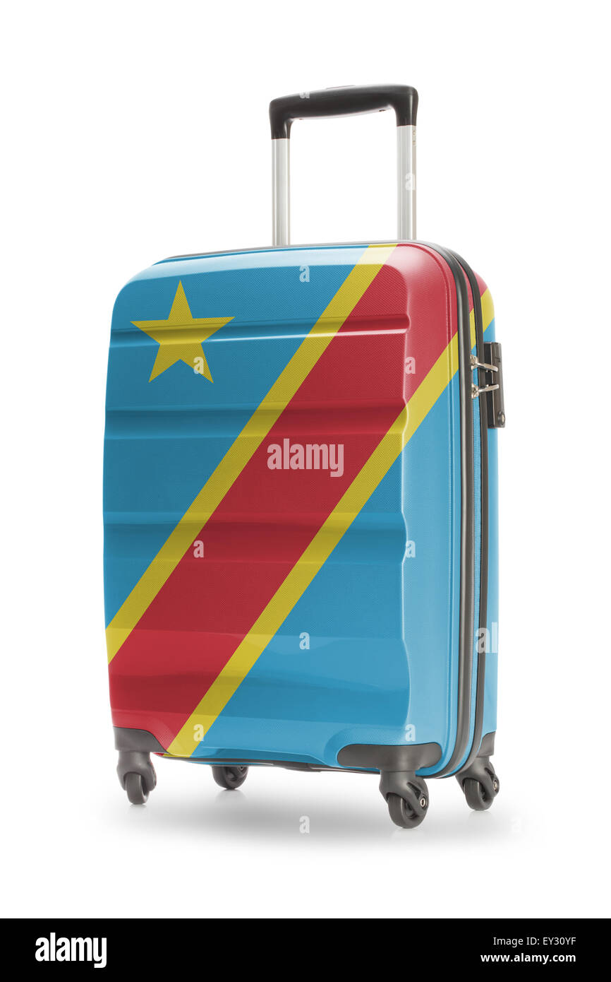 Koffer, lackiert in Nationalflagge - Kongo-Kinshasa Stockfoto