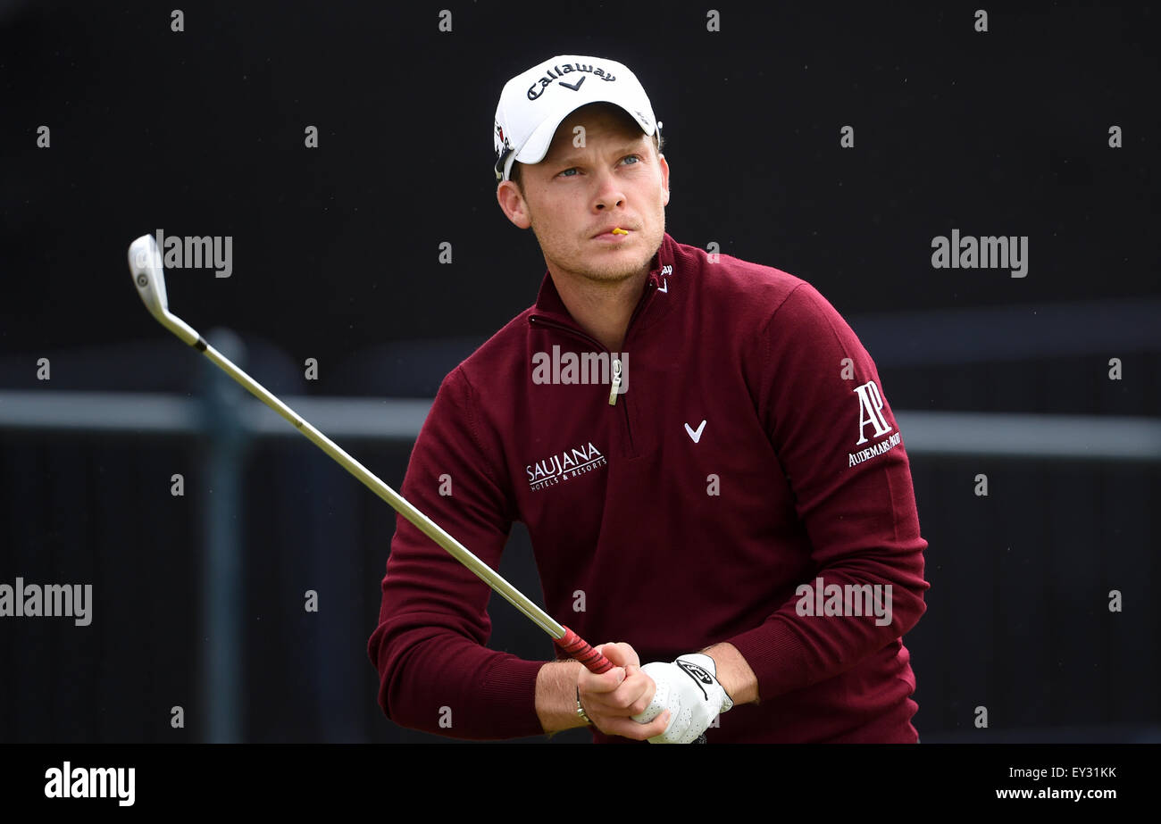 Alten Kurs, St Andrews, Fife, Schottland. 20. Juli 2015. Führer, Englands Danny Willett am 1. Abschlag während der vierten und letzten Runde der 144. Open Championship in The Old Course am 20. Juli 2015 Credit: Action Plus Sport/Alamy Live News Stockfoto