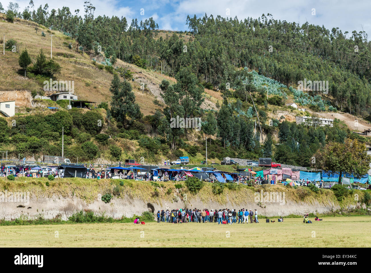 Jahrhundertelange Tradition der Markt am Samstag. Otavalo, Ecuador. Stockfoto
