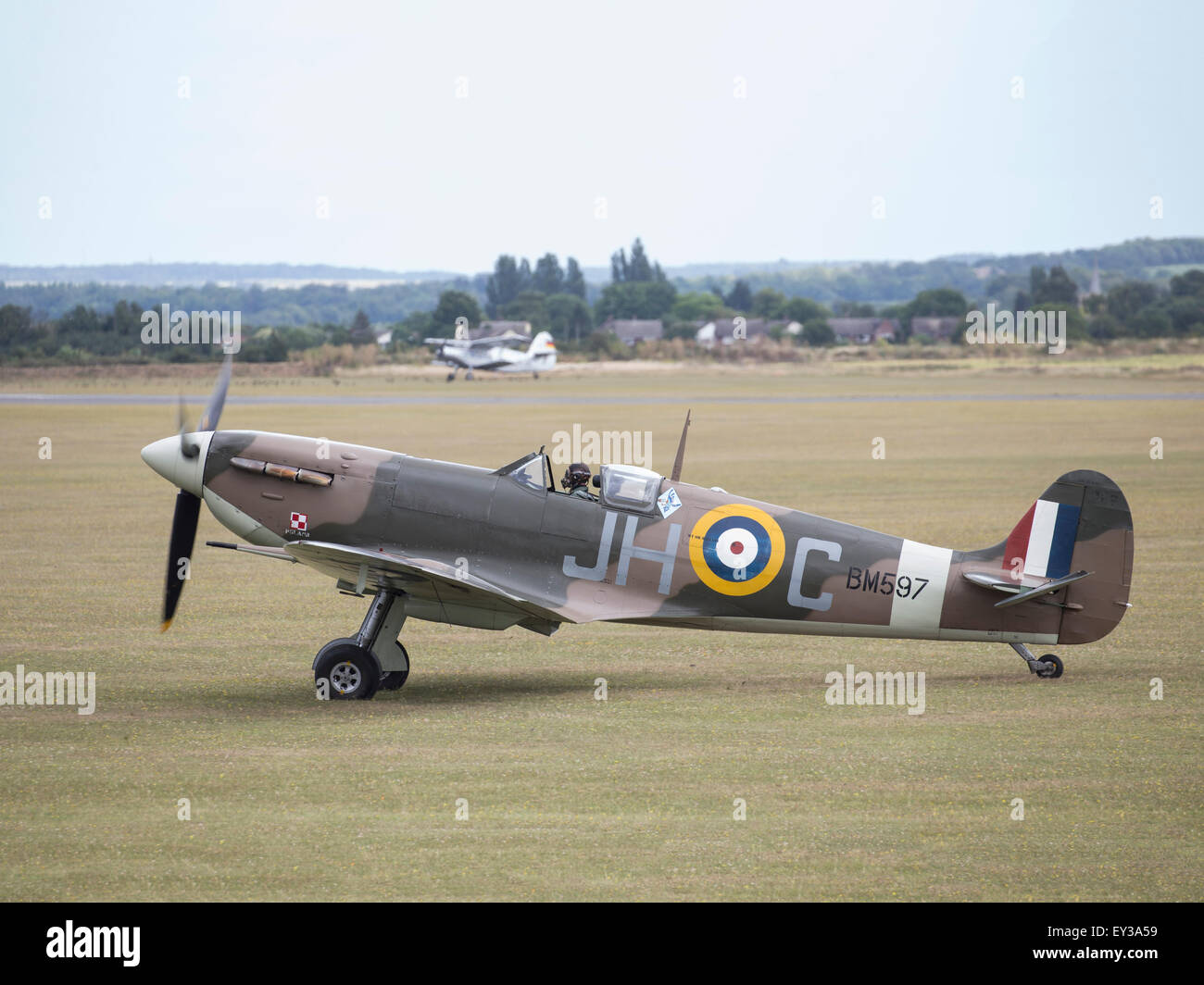 Supermarine Spitfire Vb BM597 an die 2015 Flying Legends Airshow Stockfoto