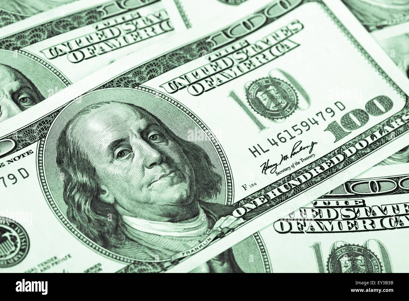 100 US-Dollar. Makro. Stockfoto