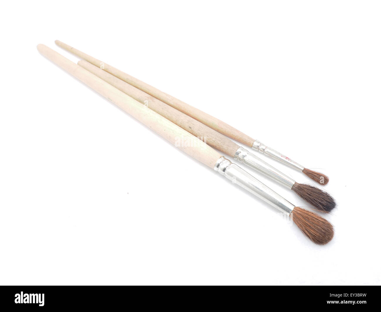 Pinsel auf weißem Hintergrund Stockfoto