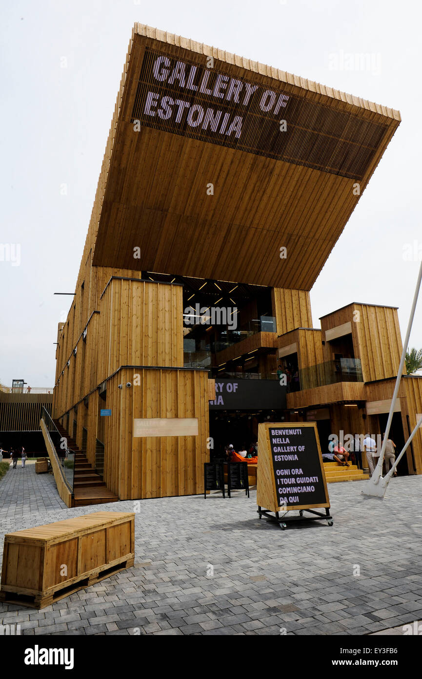 Italien Mailand Expo Pavillon Estland 2015, Architektur, Gebäude, Stadt, bunten, Bau, Europa, europäisch, Veranstaltung, Veranstaltungen, Stockfoto