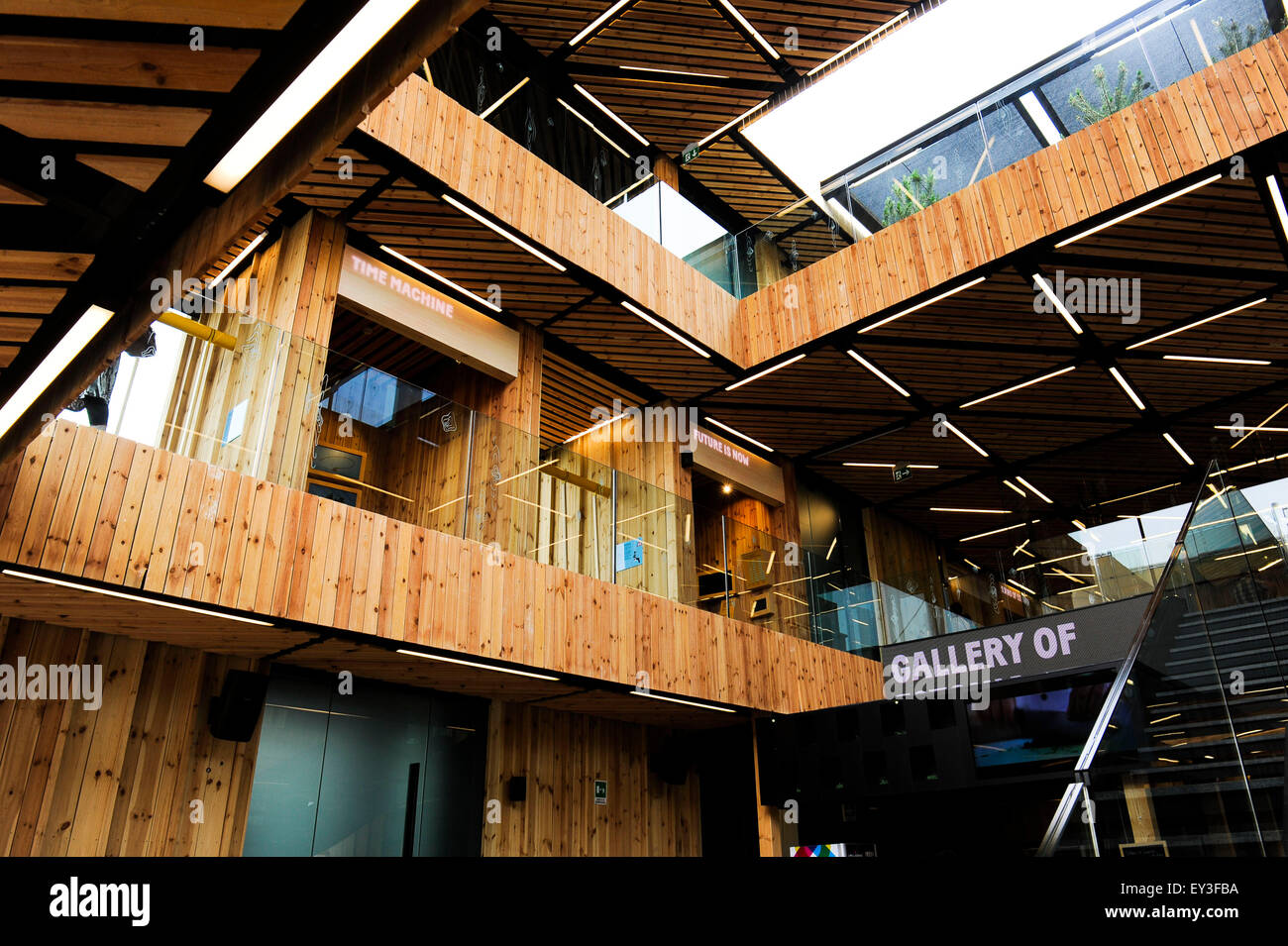 Italien Mailand Expo Pavillon Estland 2015, Architektur, Gebäude, Stadt, bunten, Bau, Europa, europäisch, Veranstaltung, Veranstaltungen, Stockfoto