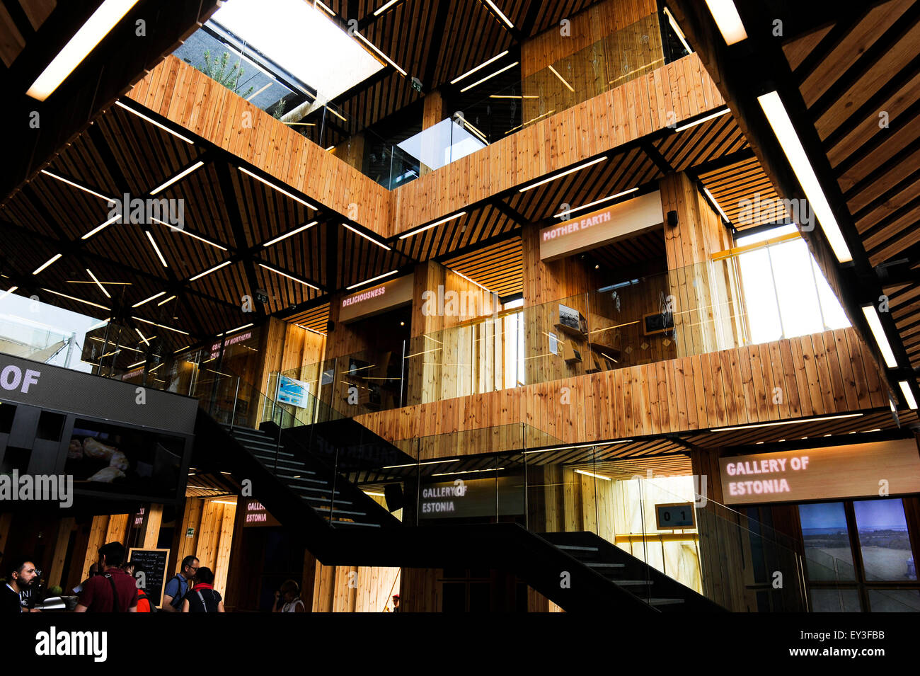 Italien Mailand Expo Pavillon Estland 2015, Architektur, Gebäude, Stadt, bunten, Bau, Europa, europäisch, Veranstaltung, Veranstaltungen, Stockfoto