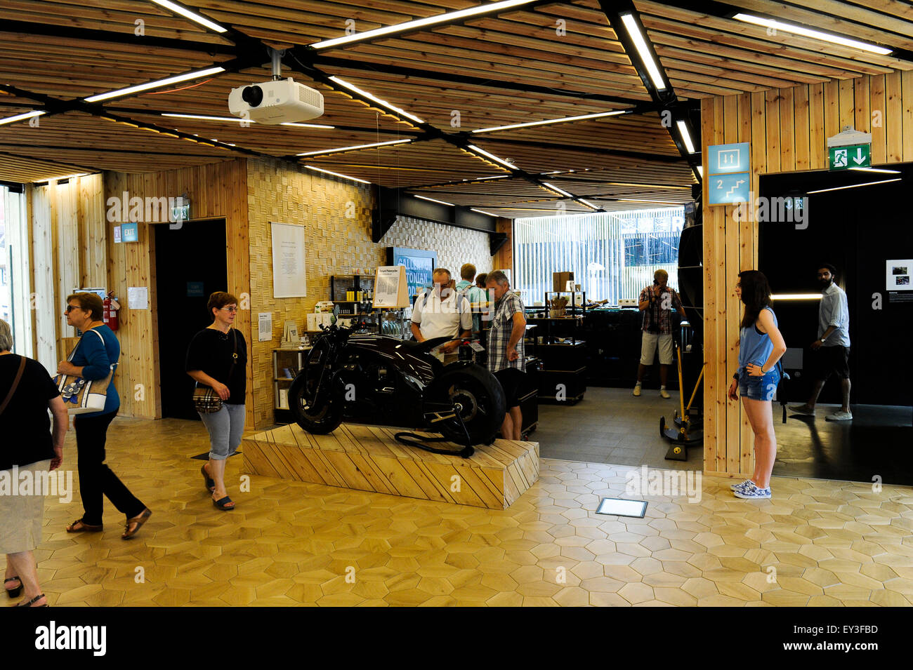 Italien Mailand Expo Pavillon Estland 2015, Architektur, Gebäude, Stadt, bunten, Bau, Europa, europäisch, Veranstaltung, Veranstaltungen, Stockfoto