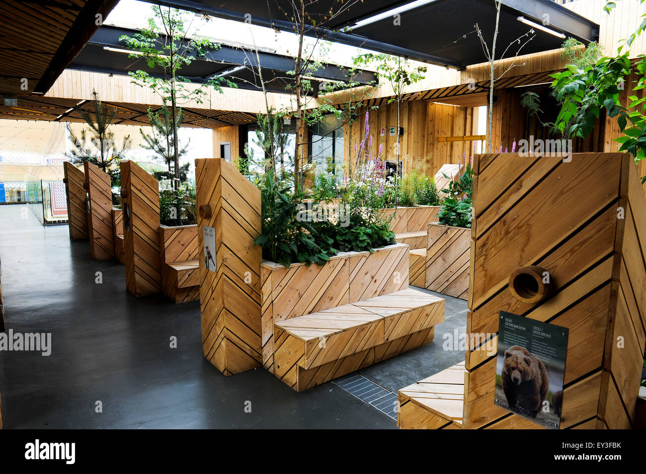 Italien Mailand Expo Pavillon Estland 2015, Architektur, Gebäude, Stadt, bunten, Bau, Europa, europäisch, Veranstaltung, Veranstaltungen, Stockfoto