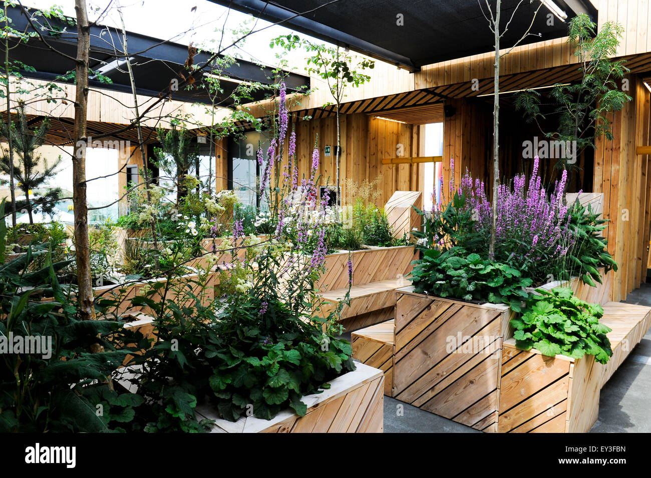 Italien Mailand Expo Pavillon Estland 2015, Architektur, Gebäude, Stadt, bunten, Bau, Europa, europäisch, Veranstaltung, Veranstaltungen, Stockfoto